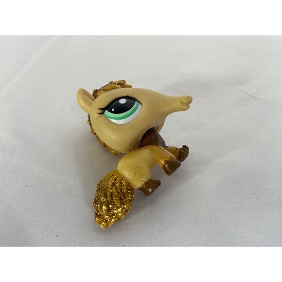 Littlest Pet Shop LPS 2133 Yellow Gold Glitter Sparkle Anteater Figure Hasbro - Picture 2 of 7